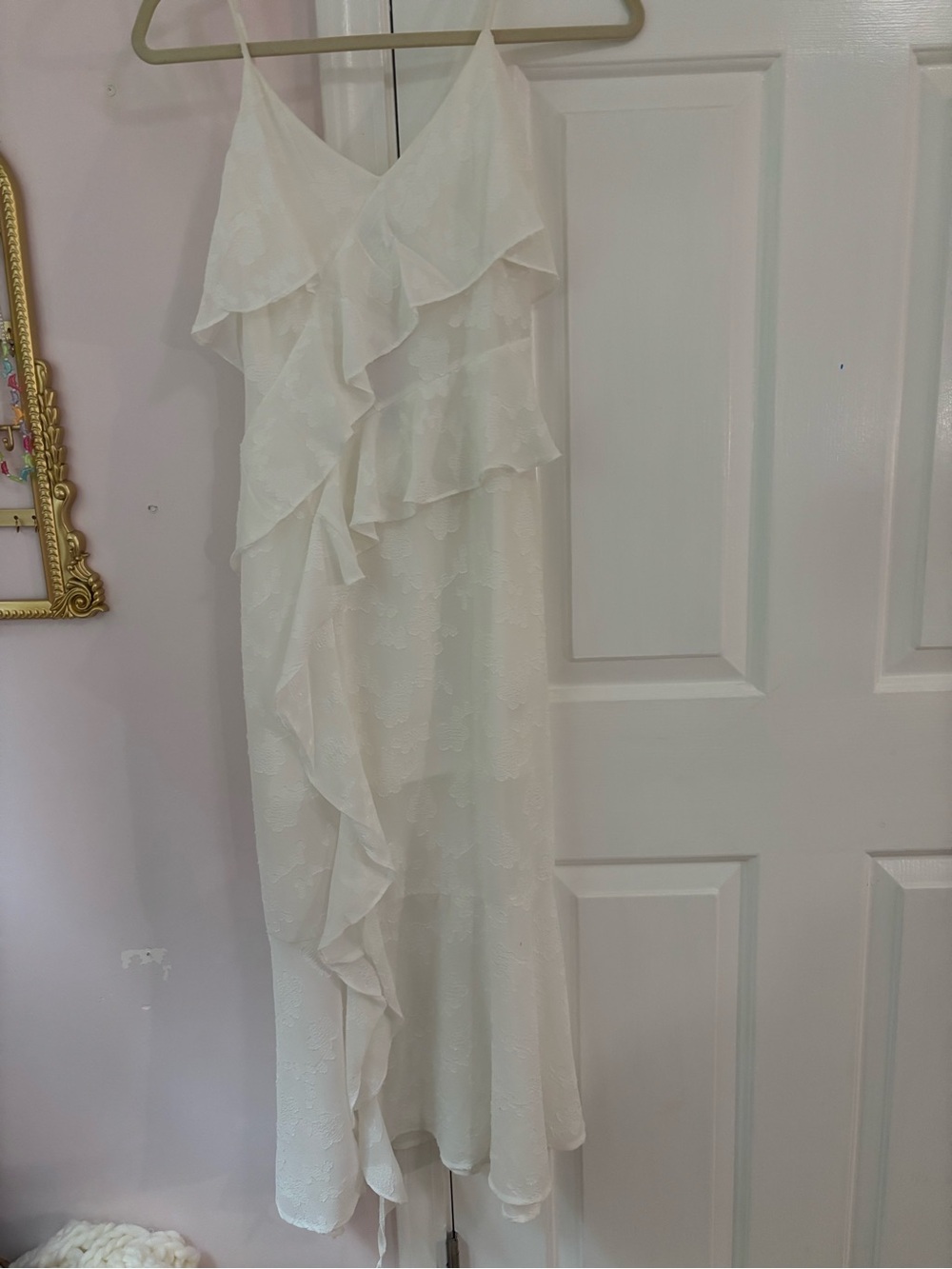 Target White Ruffle Midi Slip Dress